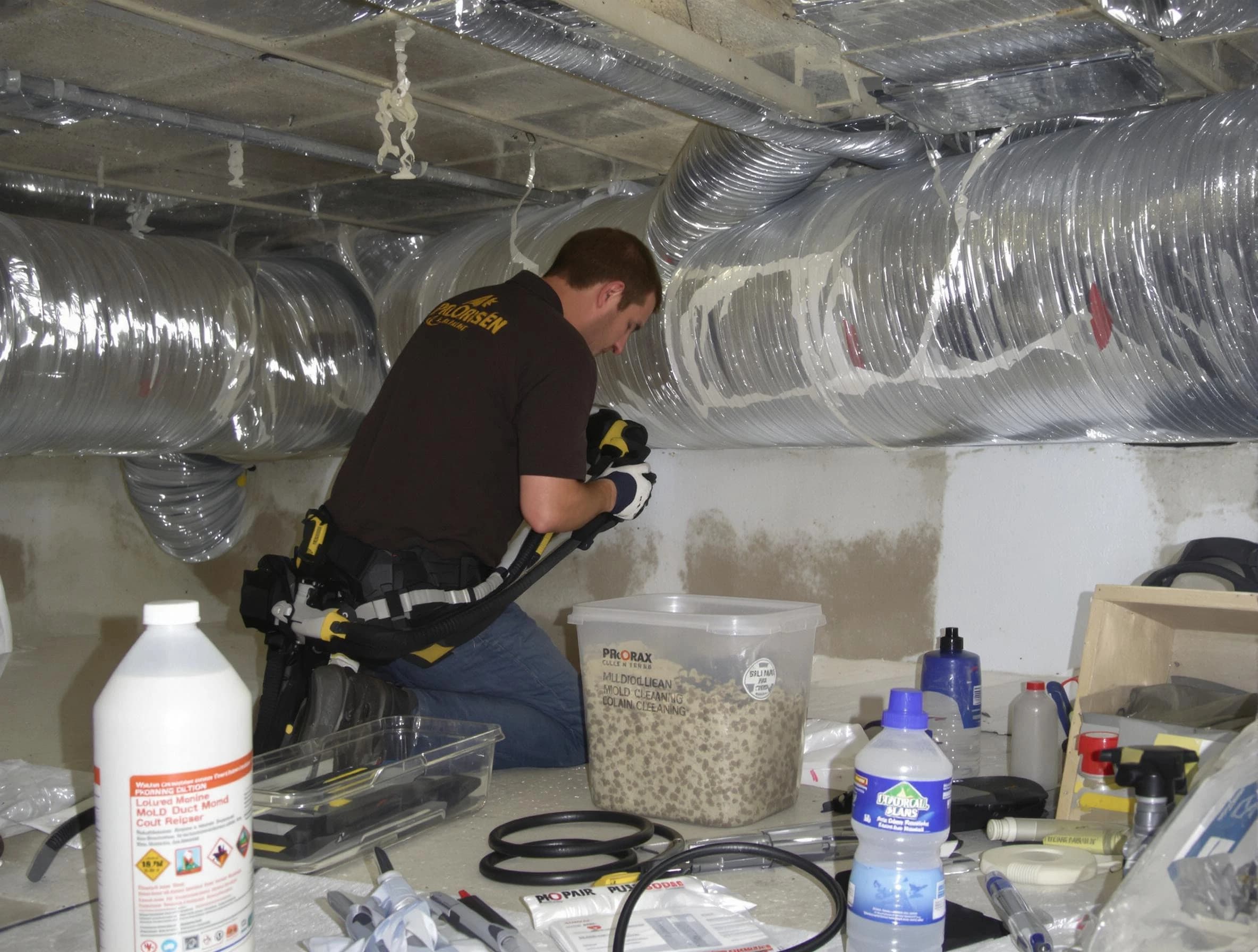 Mableton Air Duct Cleaning specialist performing professional mold removal from air ducts in Mableton