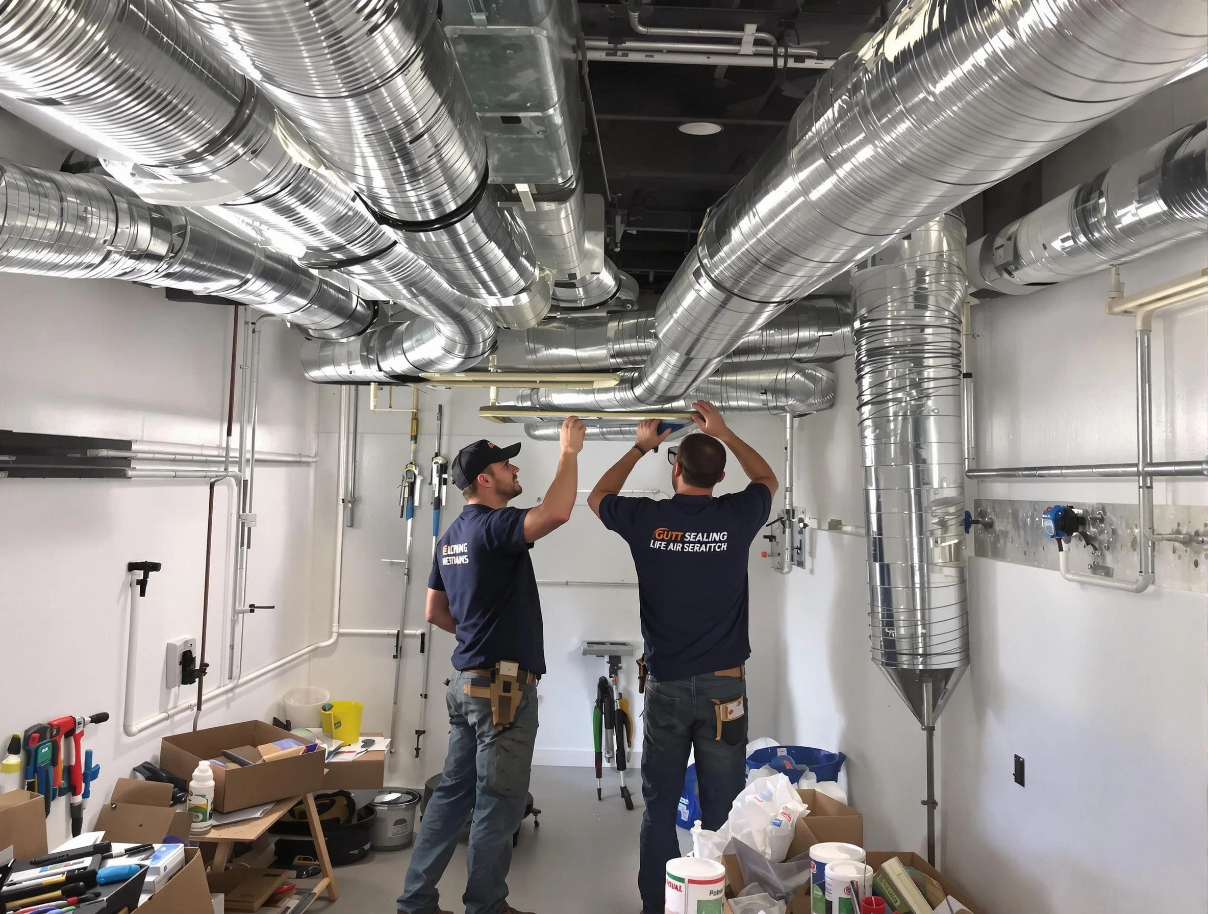 Mableton Air Duct Cleaning technician applying professional duct sealing solutions in Mableton