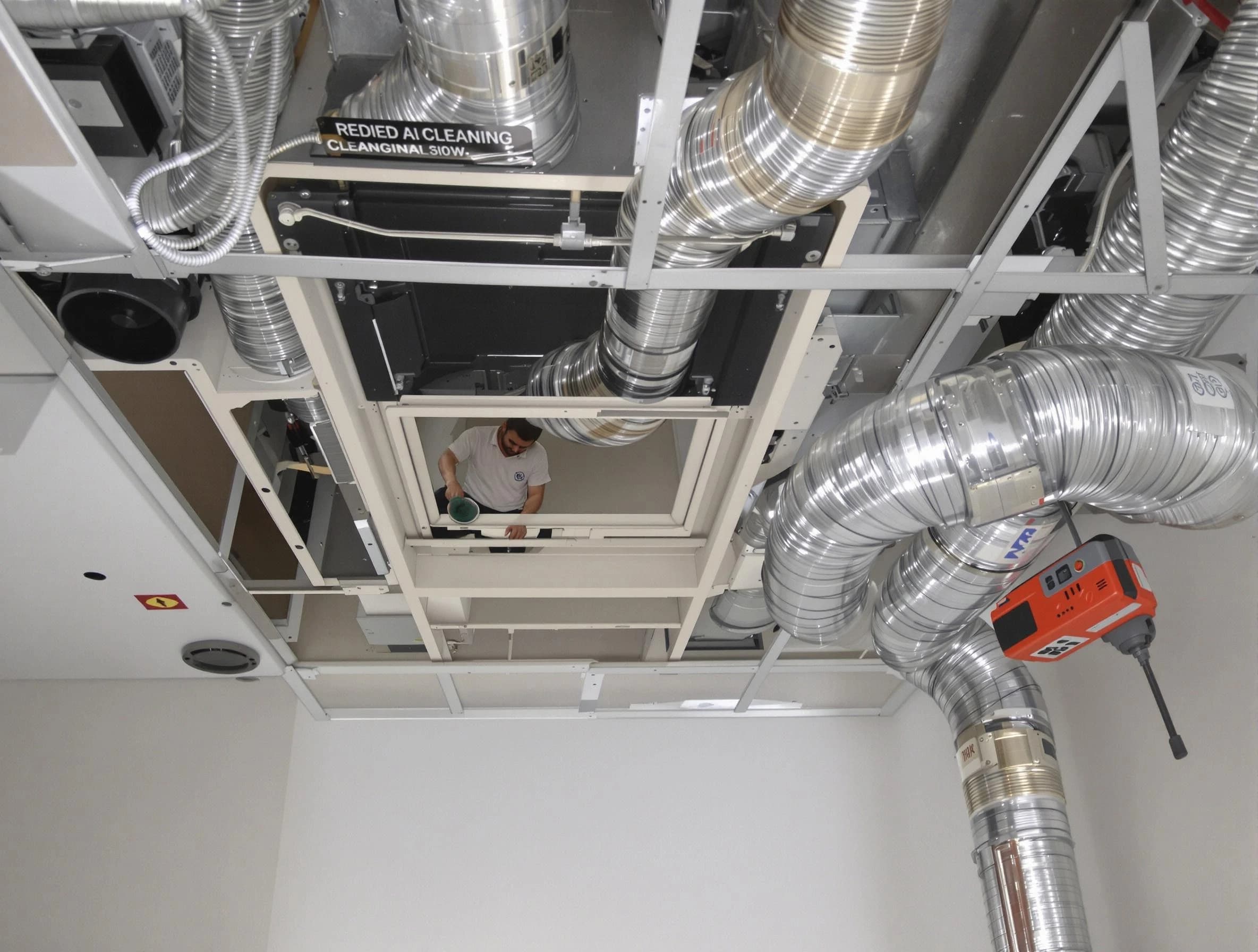 Mableton Air Duct Cleaning technician performing detailed central duct system cleaning in Mableton