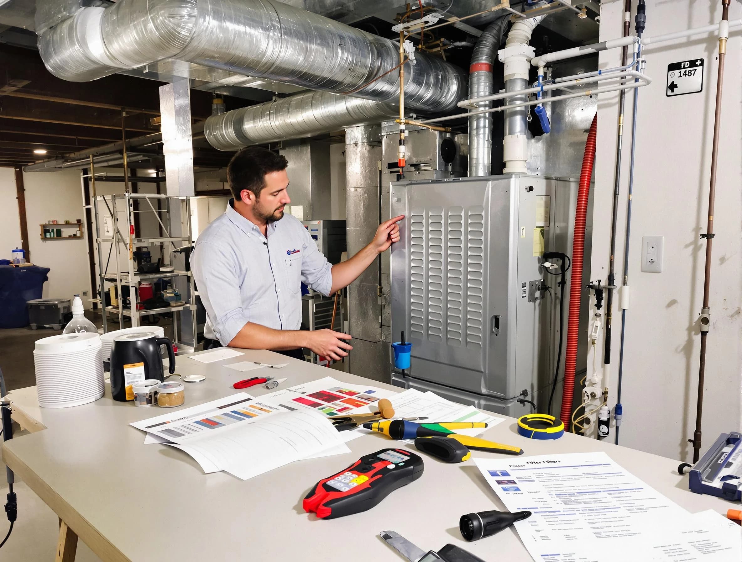 Mableton Air Duct Cleaning inspector conducting detailed filter system evaluation using professional diagnostic tools in Mableton