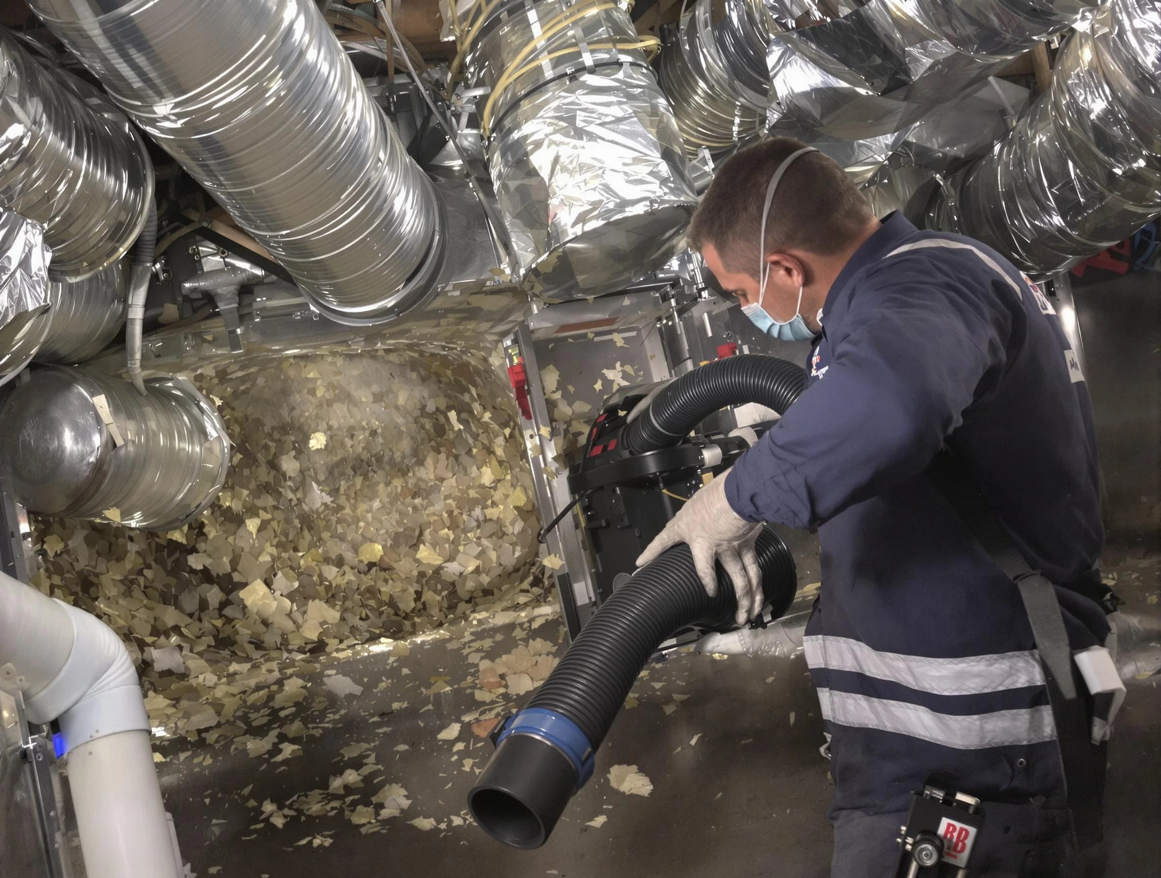 Mableton Air Duct Cleaning specialist operating negative pressure cleaning equipment for thorough duct maintenance in Mableton