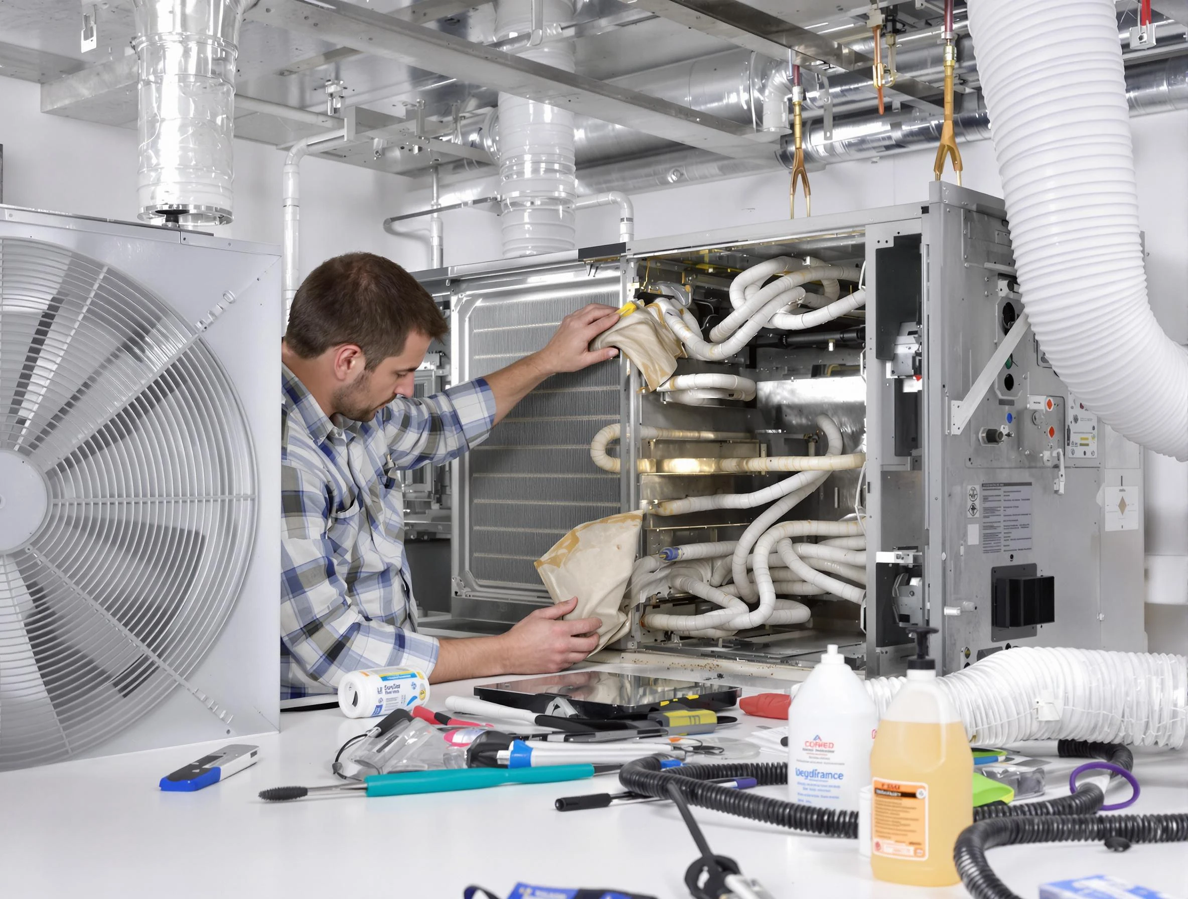 Mableton Air Duct Cleaning specialist performing precision AC coil cleaning in Mableton