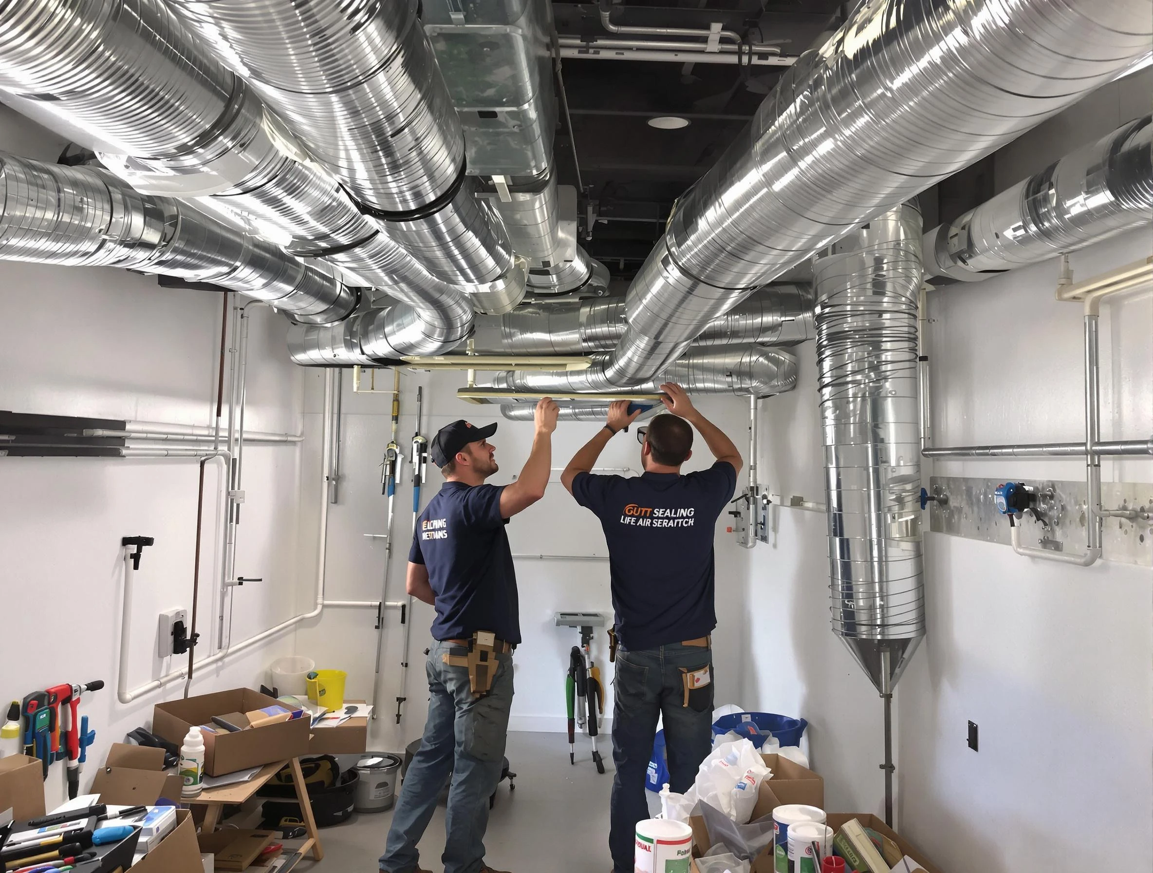 Mableton Air Duct Cleaning technician applying professional duct sealing solutions in Mableton